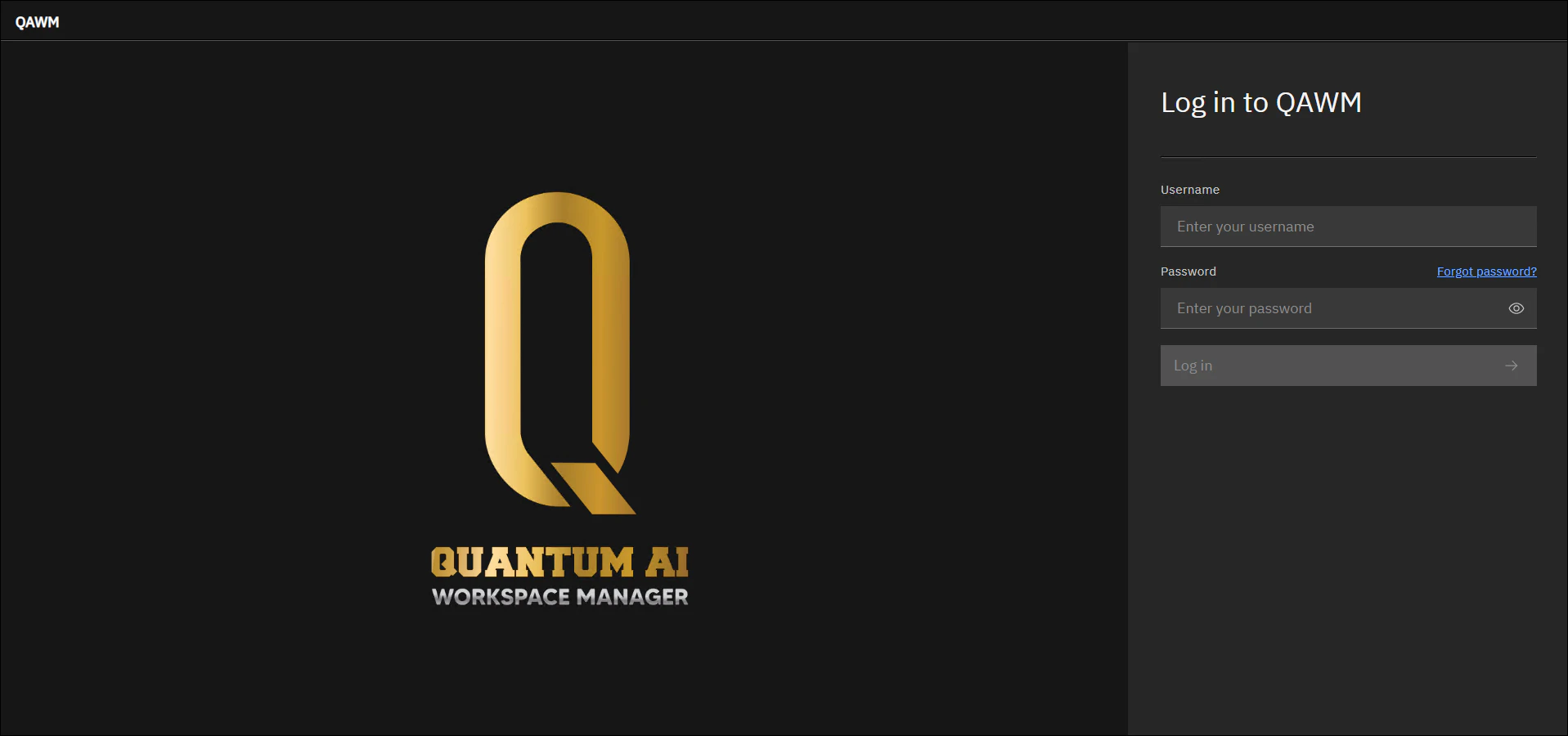 screenshot of Quantum AI WorkSpace Manager